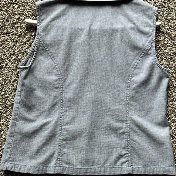 Christopher & Banks Y2K-inspired Small Gray Cotton Button Up Vest Coquette Style - Picture 3 of 7